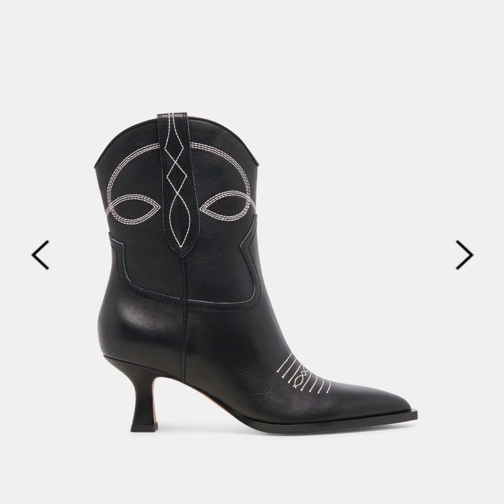 Dolce Vita Angle Booties Black and White Leather - Size 8